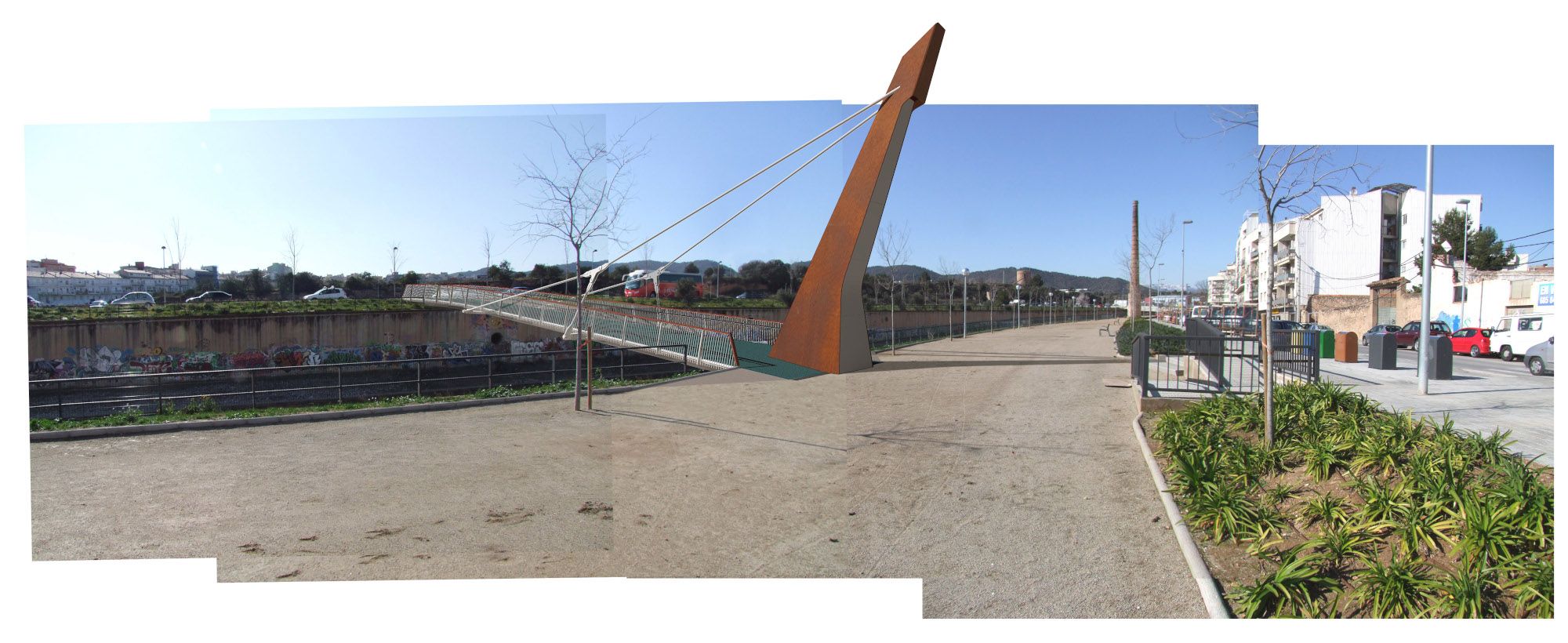 Entropia Arquitectura · Urbanització d'una passarel·la per vianants sobre la riera de la Bisbal del Vendrell